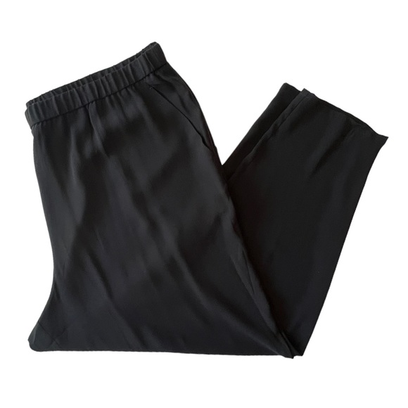 Eileen Fisher Black Silk Georgette Slouchy Ankle Pant in Black | 2X NWT - Picture 4 of 9